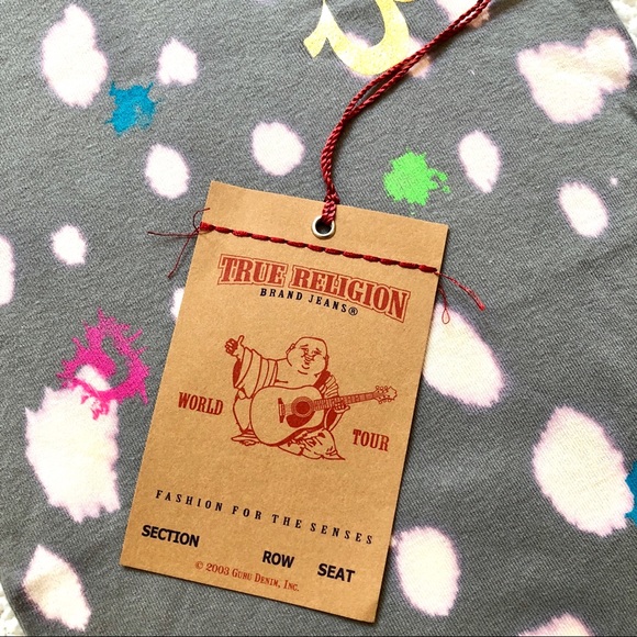 True Religion Baby Splatter Paint Onesie 6 - 12 Mo - Picture 2 of 6